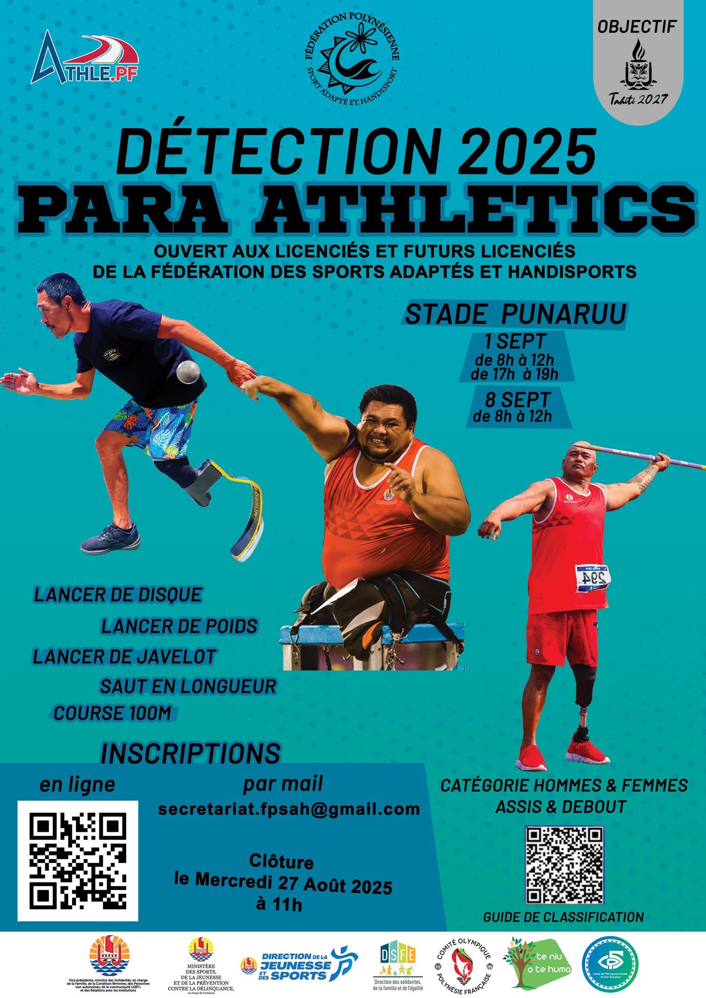 L’affiche de détection para athletics 2025 L'affiche de détection para athletics 2025